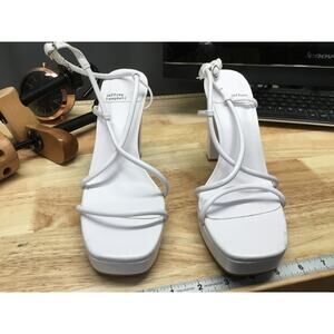 Jeffrey Campbell Mamba Platform Sandals Women's 11 White Leather High Heeled